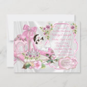 Rosa Dusche Princess Baby Dusche Einladung (Rückseite)