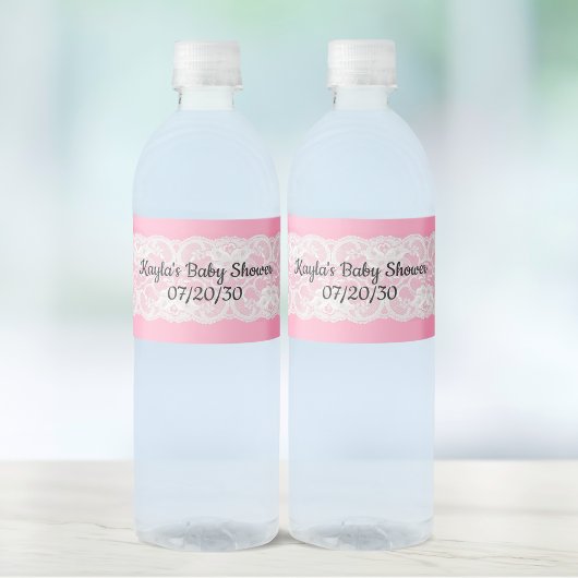 Rosa Dusche Wasserflaschenetikett