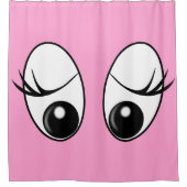 Rosa Duschvorhang mit spielerischen Augen - Ihre F (Vorderseite)