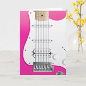Rosa E-Gitarren-Gruß-Karte Karte (Gelbe Blume)