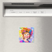 ROSA ~ EASTER BONNET ~ Happy Girl Magnet (In Situ (Geschirrspüler))