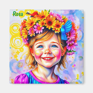 ROSA ~ EASTER BONNET ~ Happy Girl Magnet