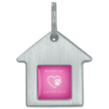 Rosa Eat Play Love benutzerdefinierter Hundename I