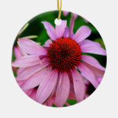 Rosa Echinacea-Blume Keramikornament (Vorne)