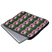 Rosa Echinacea-Blume Laptopschutzhülle (Vorne Knopf)