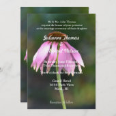 Rosa Echinacea-Blumenzehen Einladung (Vorne/Hinten)