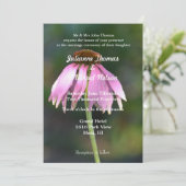 Rosa Echinacea-Blumenzehen Einladung (Stehend Vorderseite)