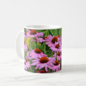 Rosa Echinacea-Garten Kaffeetasse (Vorderseite Links)