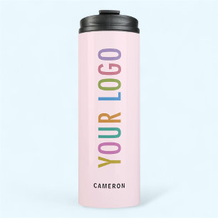 Rosa Edelstahl-Becher-Logo branded 12 fl oz Thermosbecher