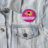 Rosa Edelsteine und schräge Blume Button (Beispiel)