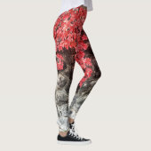 Rosa Efeu Blätter Herbststeinmauer Leggings (Rechts)