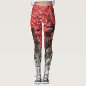 Rosa Efeu Blätter Herbststeinmauer Leggings (Vorderseite)
