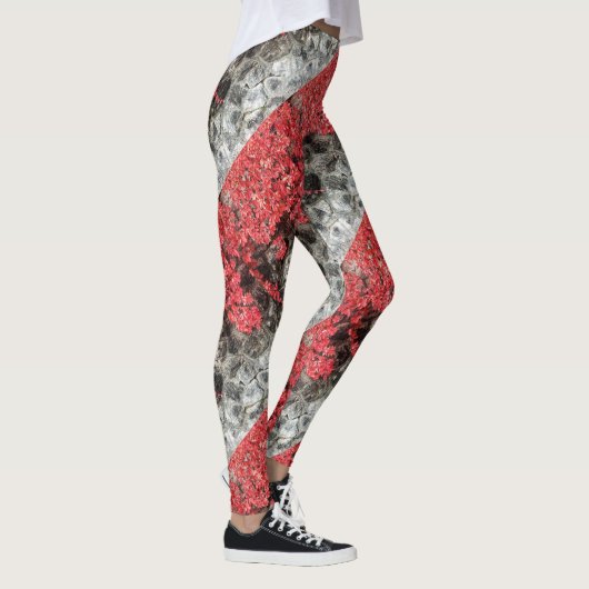 Rosa Efeu Blätter Herbststeinwand Leggings (Rechts)
