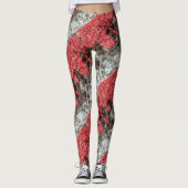 Rosa Efeu Blätter Herbststeinwand Leggings (Vorderseite)