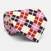 Rosa Eggpflanze Elfenbeinfarben Muster der Raute Krawatte (Gerollt)