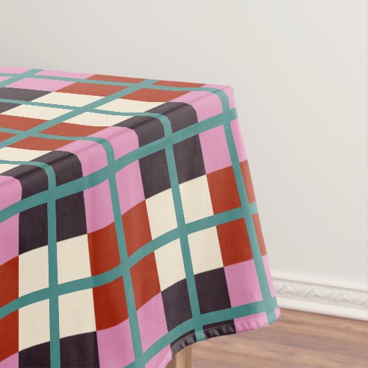 Rosa Eggpflanze Elfenbeinfarbenes Aquamarines Must Tischdecke (Beispiel)