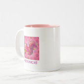 Rosa Eichhörnchen 2-Ton Tasse (links Griff) (Vorderseite Links)