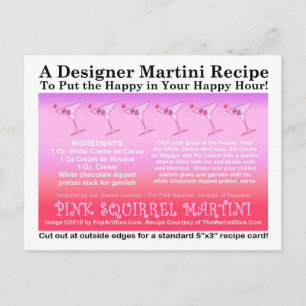 Rosa Eichhörnchen Martini Rezept Karte Postkarte