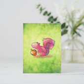 Rosa Eichhörnchen Postkarte (Stehend Vorderseite)