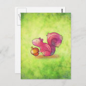 Rosa Eichhörnchen Postkarte (Vorne/Hinten)