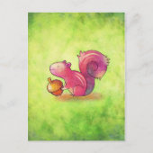 Rosa Eichhörnchen Postkarte (Vorderseite)