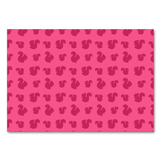 Rosa Eichhörnchenmuster Tischnummer (Vorderseite)