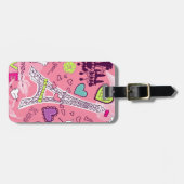 Rosa Eiffel-Turm-Liebe-Paris Frankreich Gepäckanhänger (Vorderseite horizontal)