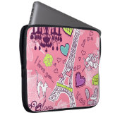 Rosa Eiffel-Turm-Liebe-Paris Frankreich Laptopschutzhülle (Vorne Rechts)