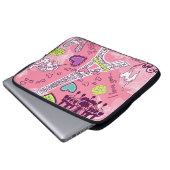 Rosa Eiffel-Turm-Liebe-Paris Frankreich Laptopschutzhülle (Vorne Knopf)