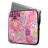Rosa Eiffel-Turm-Liebe-Paris Frankreich Laptopschutzhülle (Vorderseite Links)