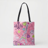 Rosa Eiffel-Turm-Liebe-Paris Frankreich Tasche (Vorderseite)