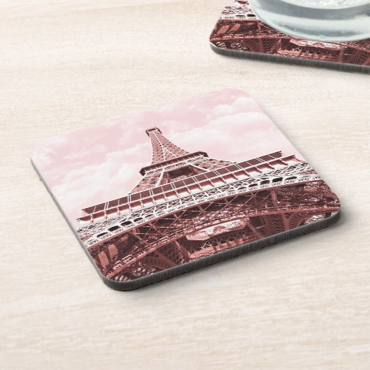 Rosa Eiffel-Turm, Paris-Korken-Untersetzer Getränkeuntersetzer (Linke Seite)
