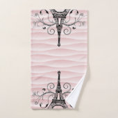 Rosa Eiffeltuch Geblüht Handtuch Set (Handtuch)