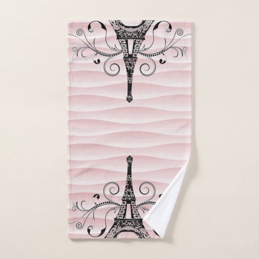 Rosa Eiffeltuch Geblüht Handtuch Set (Handtuch)