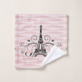 Rosa Eiffeltuch Geblüht Handtuch Set (Waschlappen)