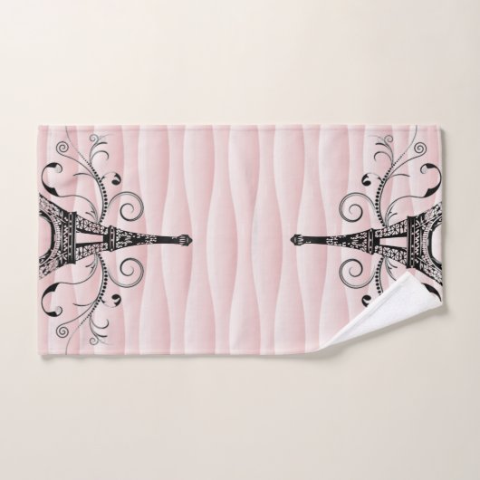 Rosa Eiffeltuch Geblüht Handtuch Set (Handtuch)