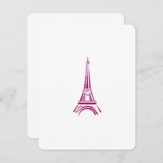 Rosa Eiffeltuch Paris Note Card Mitteilungskarte (Vorne/Hinten)