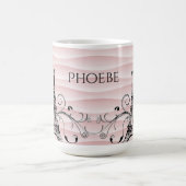 Rosa Eiffelturm Blüh Kaffee Tasse (Mittel)