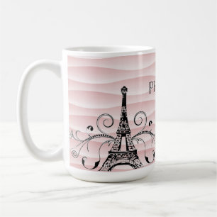 Rosa Eiffelturm Blüh Kaffee Tasse