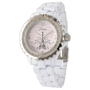 Rosa Eiffelturm Blühe Watch Armbanduhr