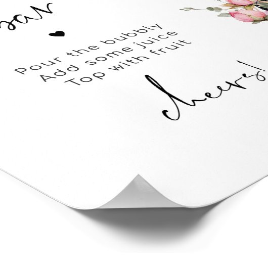 Rosa-Eiffelturm Bridal mimosa Bar Poster (Ecke)