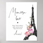Rosa-Eiffelturm Bridal mimosa Bar Poster (Vorne)