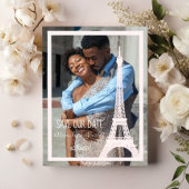 Rosa Eiffelturm Foto Ankündigung Datum freihalten