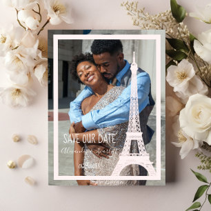 Rosa Eiffelturm Foto Ankündigung Datum freihalten