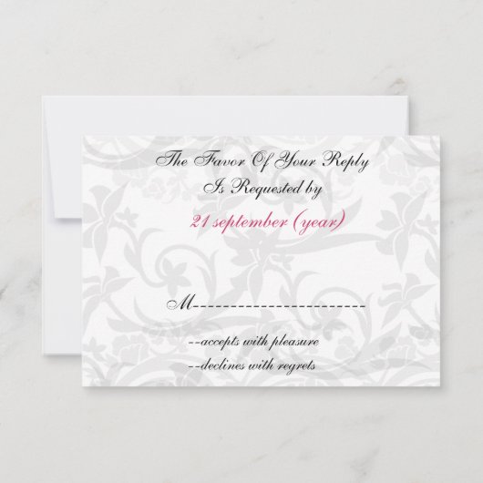 Rosa Eiffelturm Französisch uAwg Standard 3,5 x 5 RSVP Karte (Rückseite)