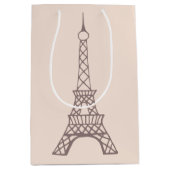 Rosa Eiffelturm-Geschenktasche Mittlere Geschenktüte (Vorderseite)