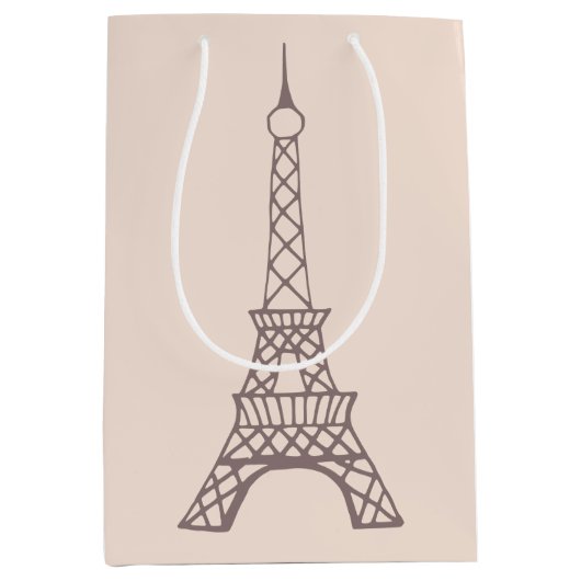 Rosa Eiffelturm-Geschenktasche Mittlere Geschenktüte (Vorderseite)