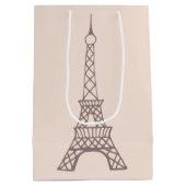 Rosa Eiffelturm-Geschenktasche Mittlere Geschenktüte (Rückseite)