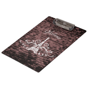 Rosa Eiffelturm Grunge Clipboard Klemmbrett