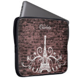 Rosa Eiffelturm Grunge Laptopschutzhülle (Vorne Rechts)